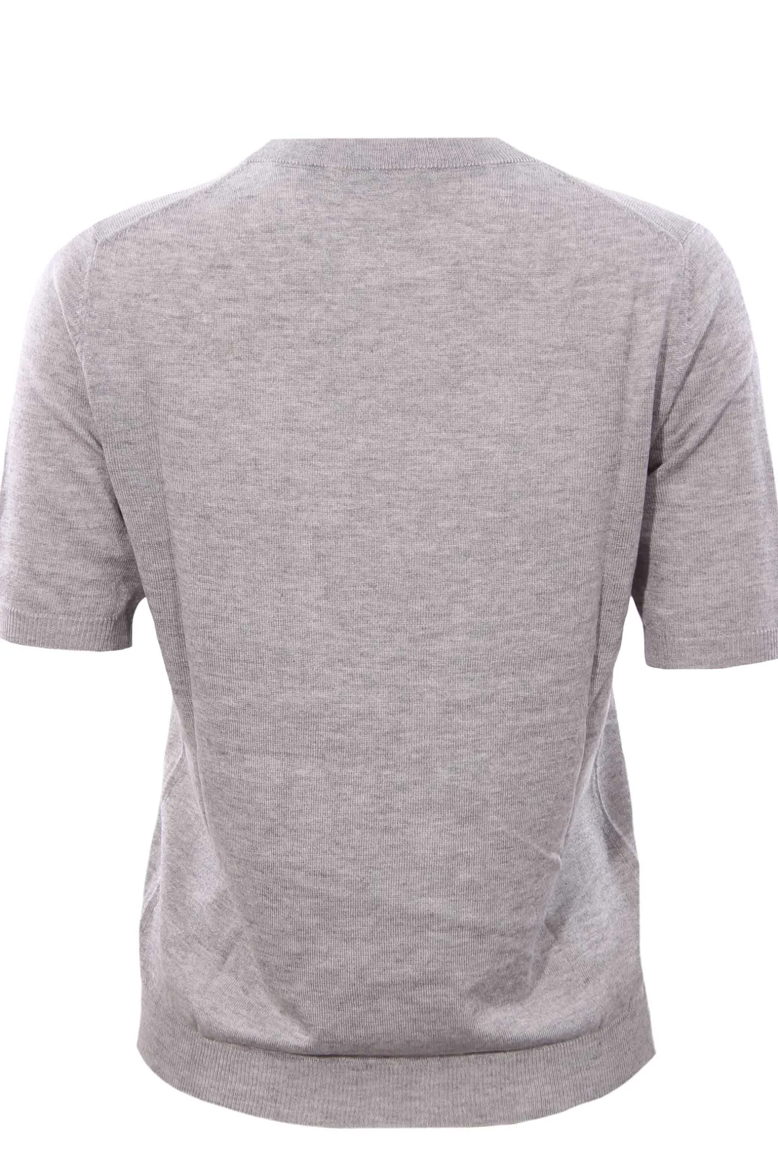 Girocollo manica corta in seta e cashmere