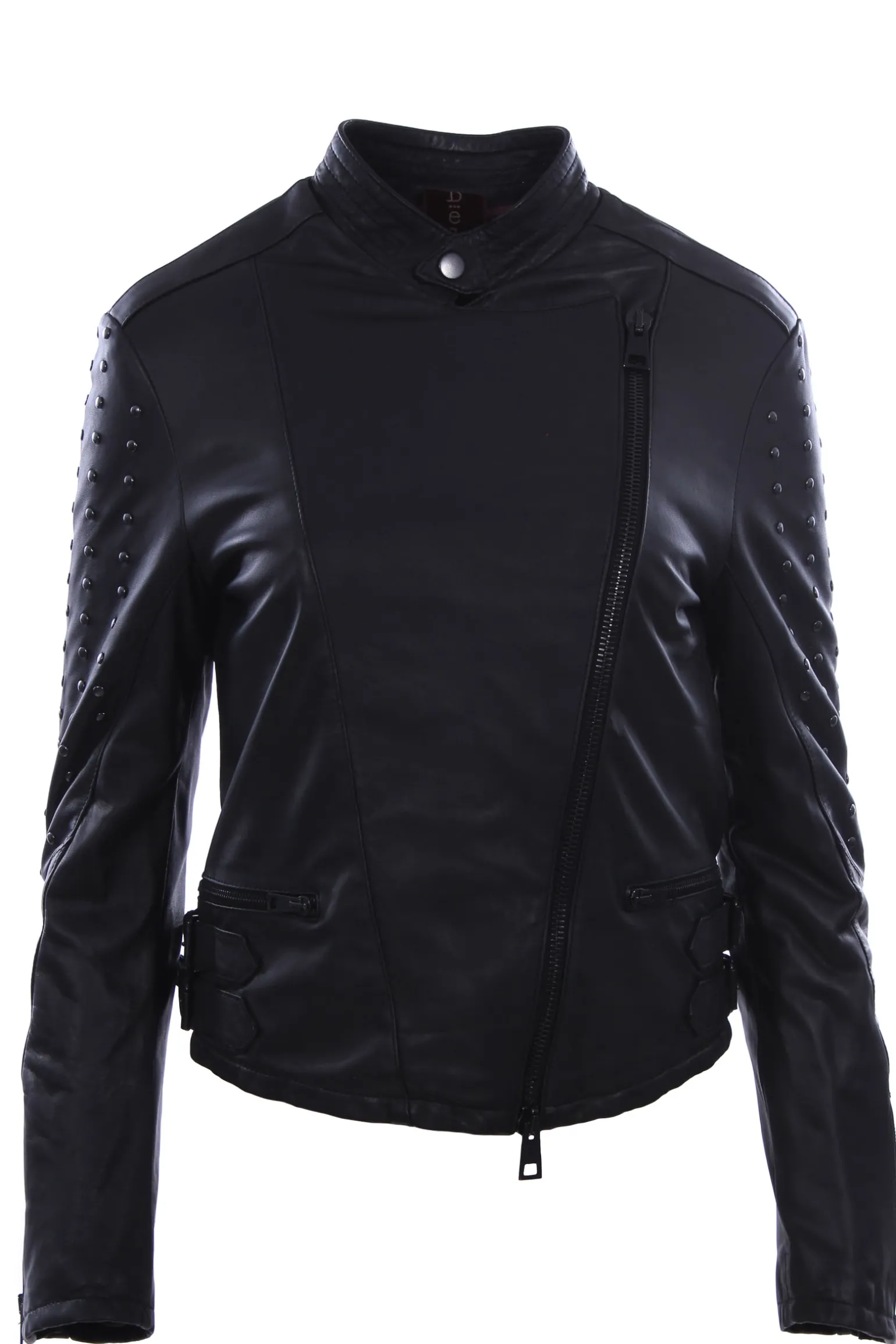 Giubbino chiodo in pelle con borchie