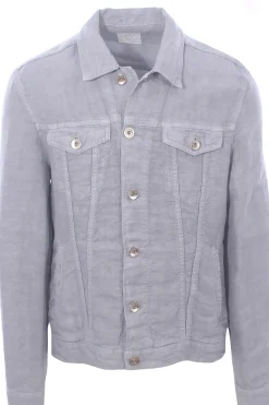 giubbino in denim di lino
