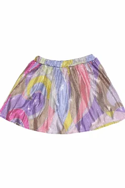 Gonna con pailettes multicolor