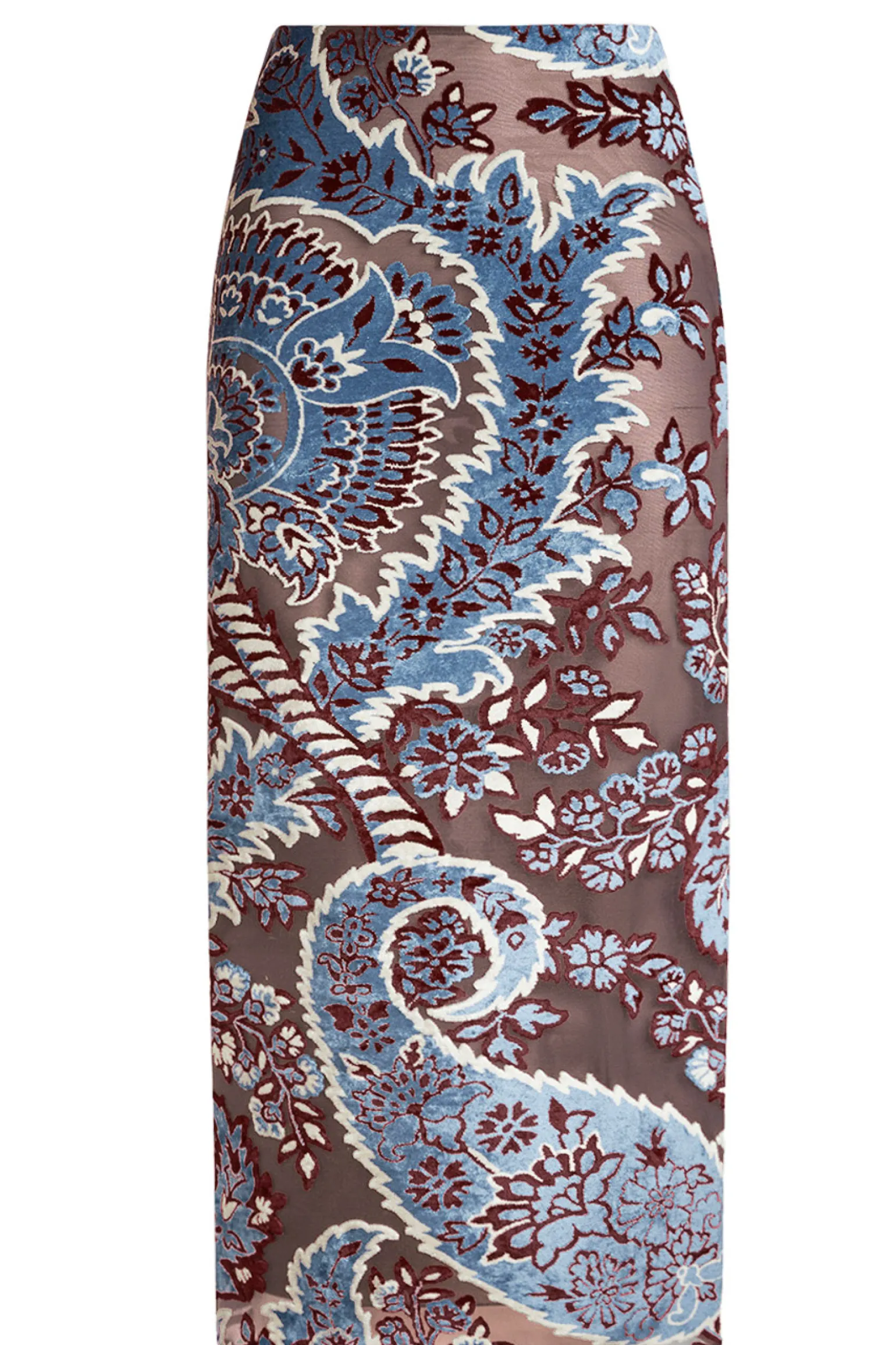 Gonna in tulle jacquard in velluto