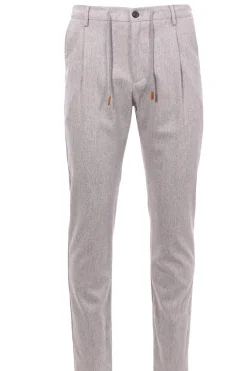 jogger in flanella stretch di lana e cashmere