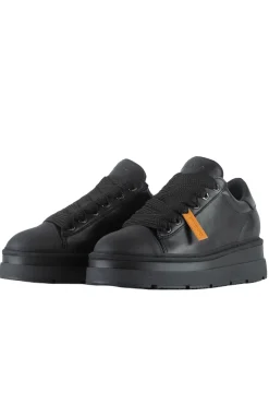 Lace up shoe leather rubberized leather
