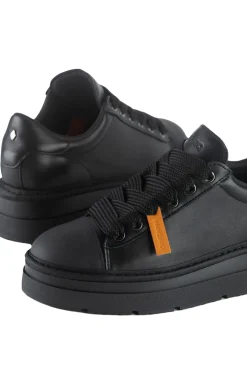 Lace up shoe leather rubberized leather