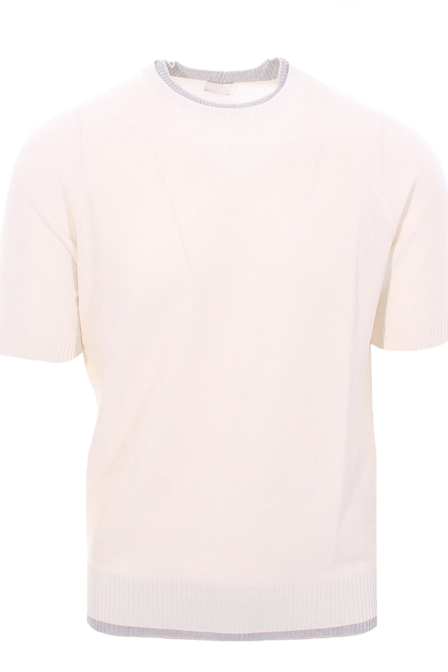 maglia effetto doppio capo in cotone nido d'ape