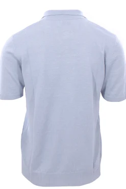 maglia polo collo bowling in lino