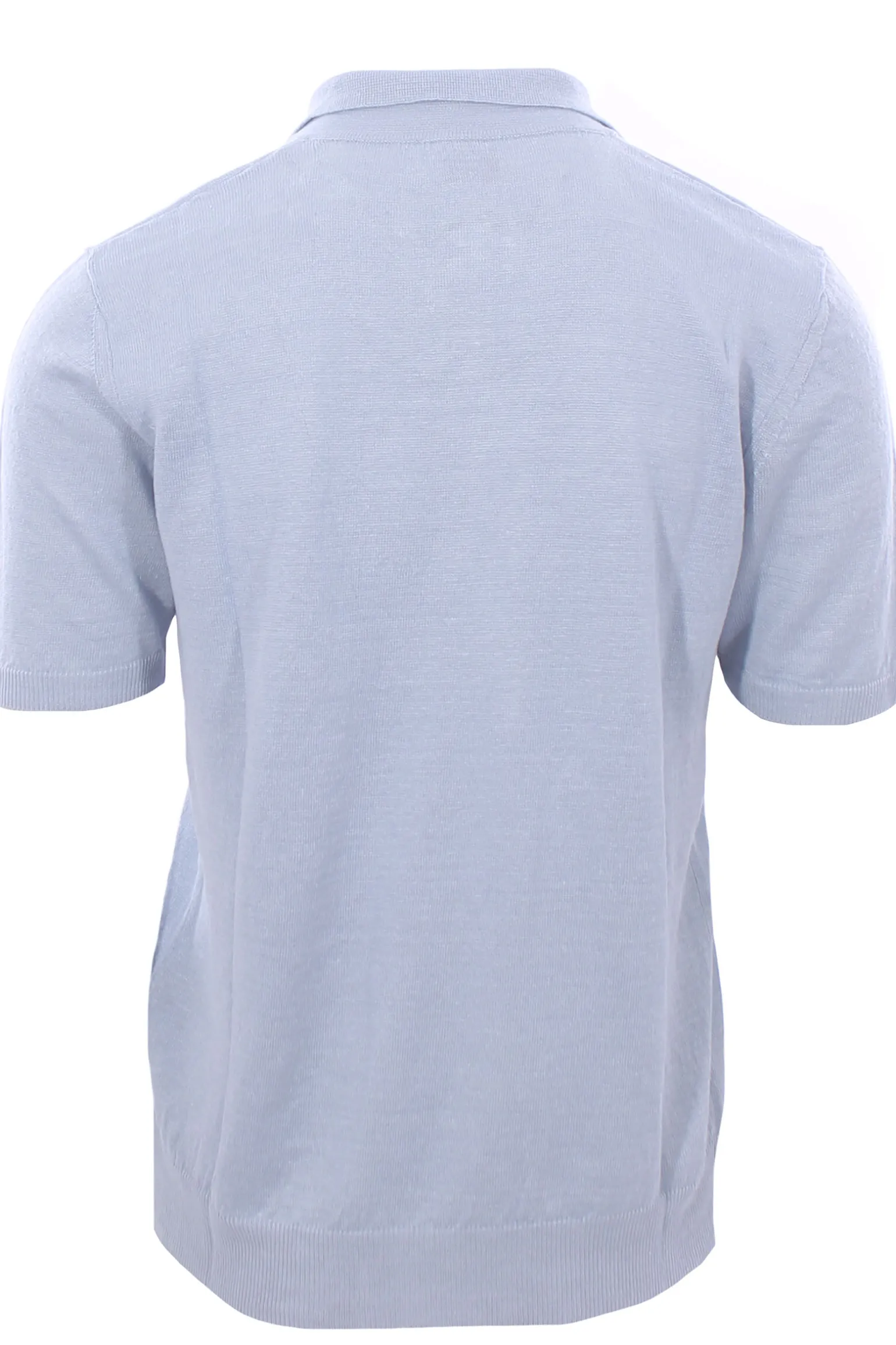 maglia polo collo bowling in lino