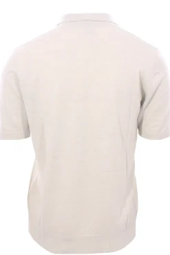 maglia polo collo bowling in lino