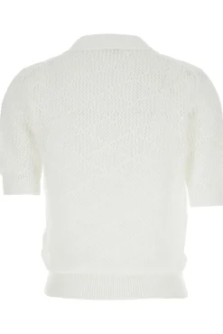 Maglia polo in cotone traforato