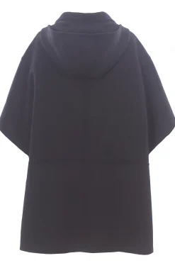 Mantella in panno di lana con cappuccio