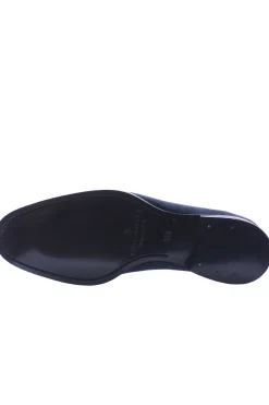Mocassino in suede con nappine in tessuto