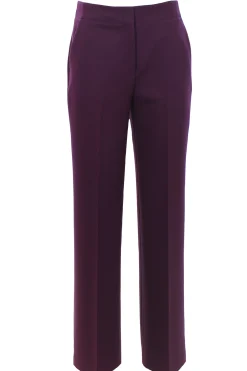Pantalone gamba larga in jersey di lana