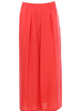Pantalone gamba larga in seta