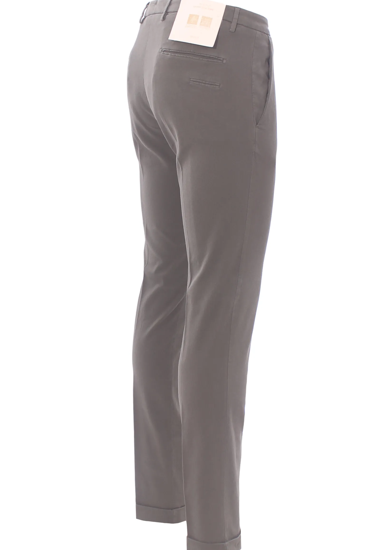 pantalone in cotone e tencel stretch