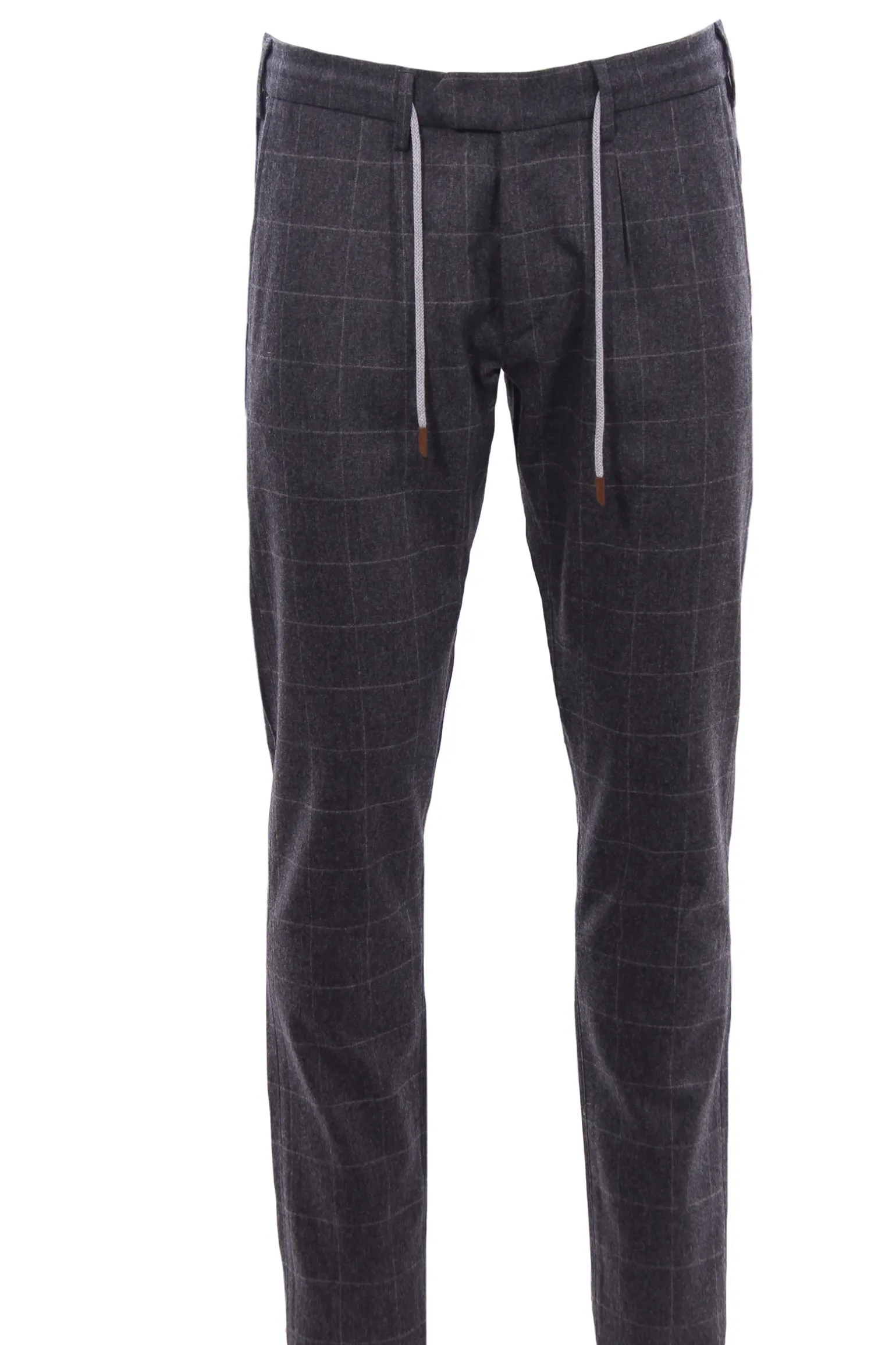 Pantalone jogger finestrato in lana e cashmere stretch