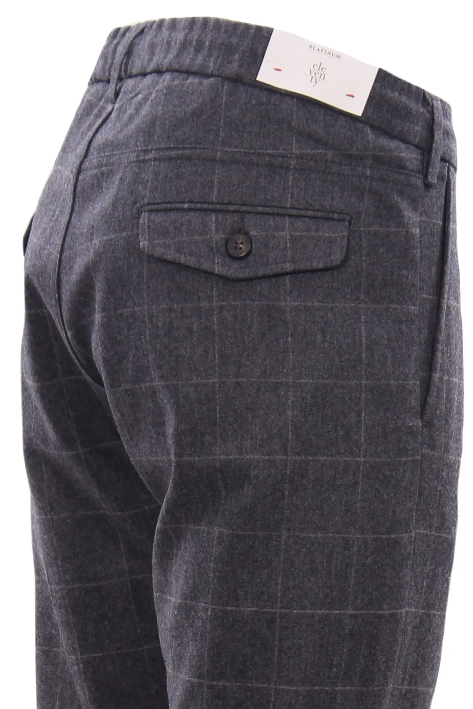 Pantalone jogger finestrato in lana e cashmere stretch