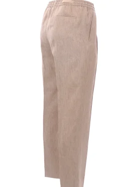 Pantalone jogging in lino fiammato