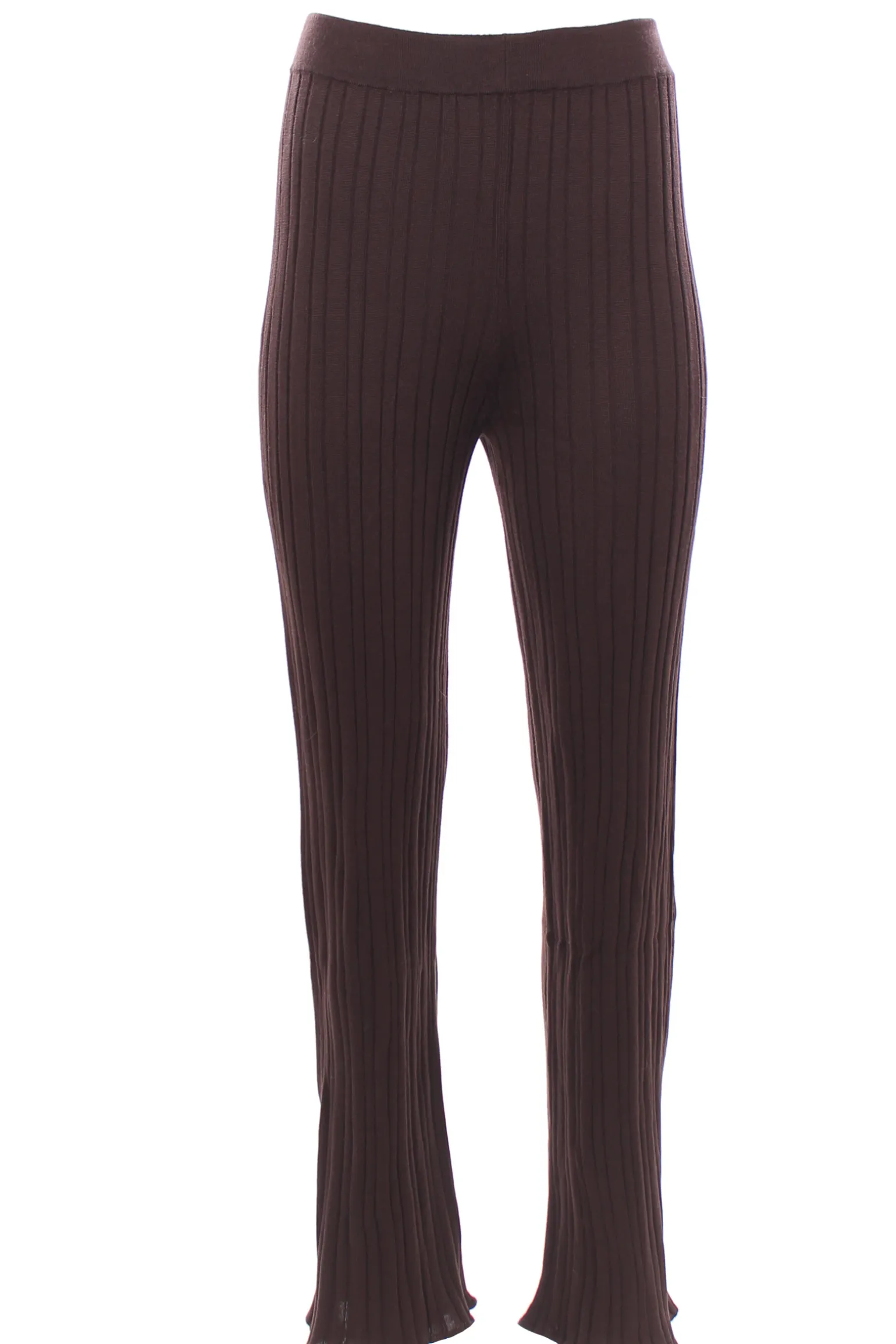 Pantalone tricot a coste zampetta