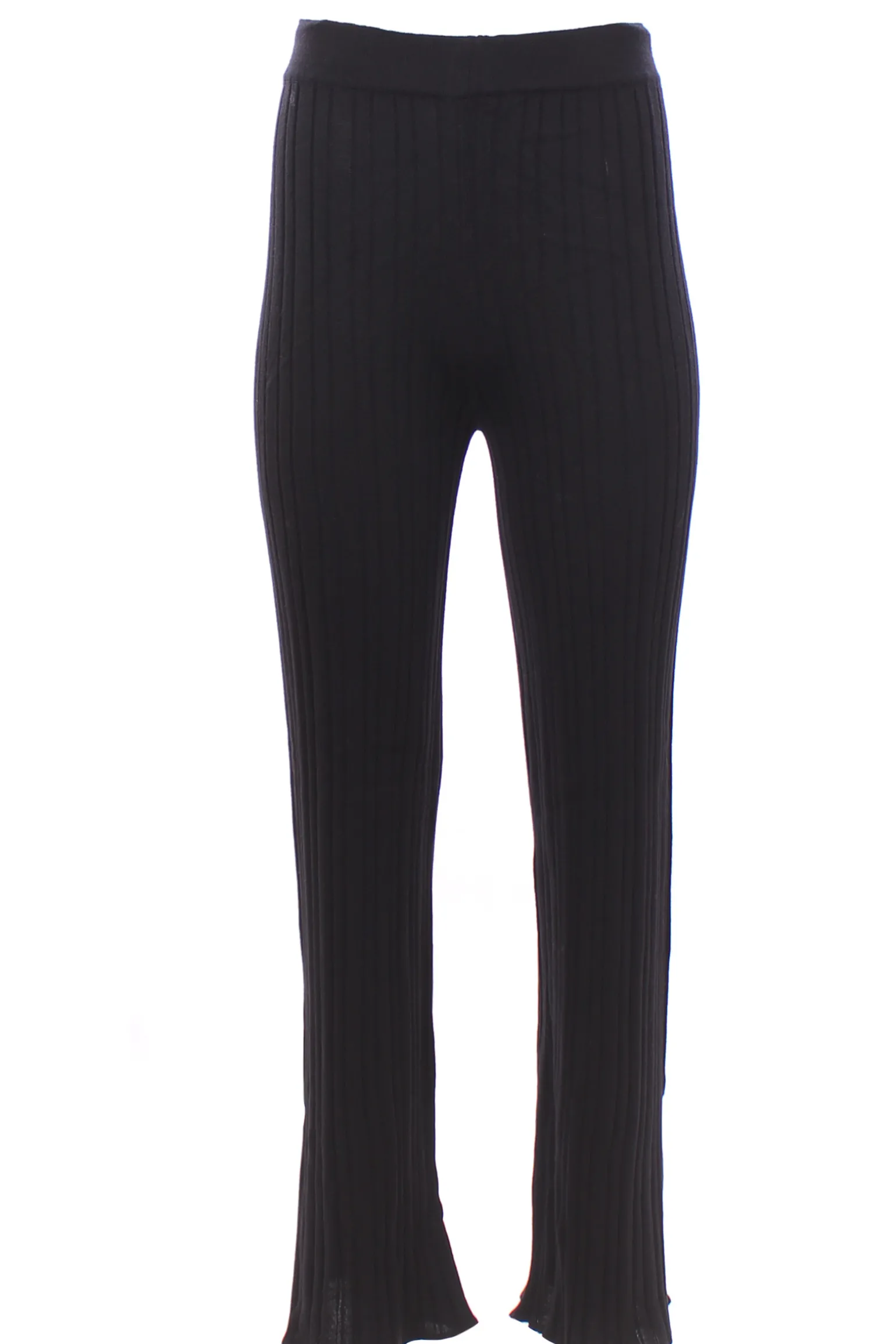 Pantalone tricot a coste zampetta
