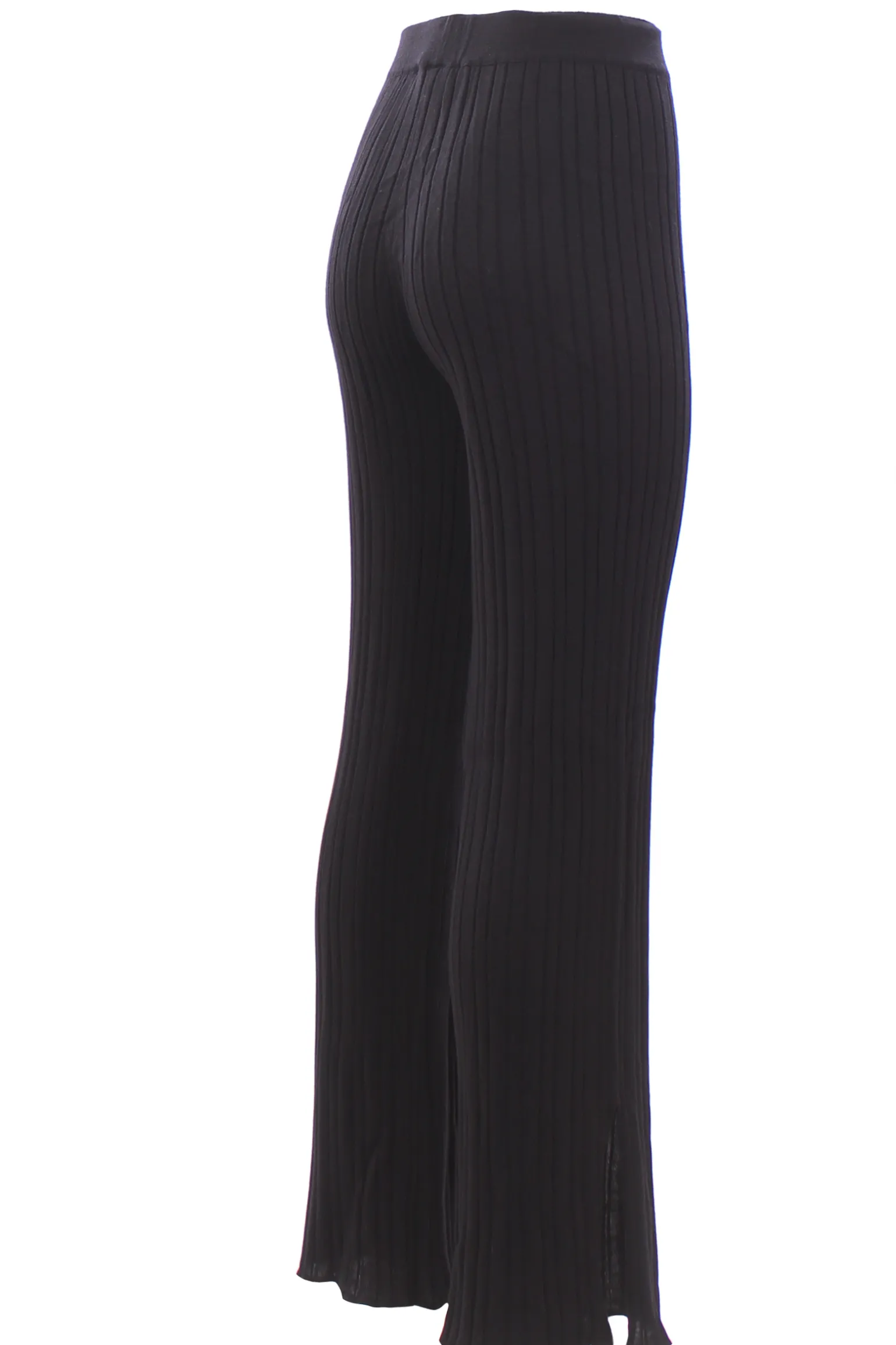Pantalone tricot a coste zampetta