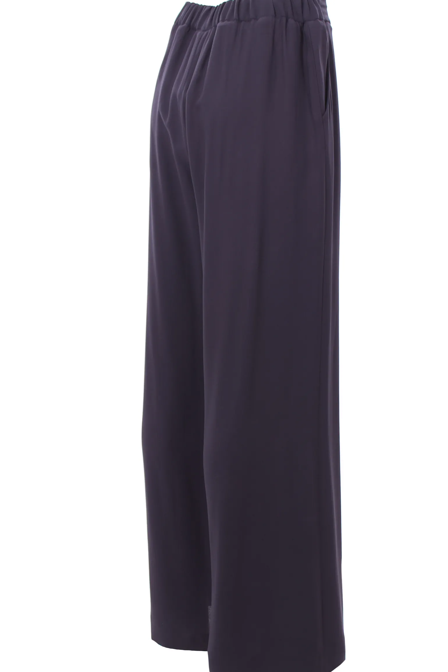 Pantaloni gamba larga in viscosa con coulisse