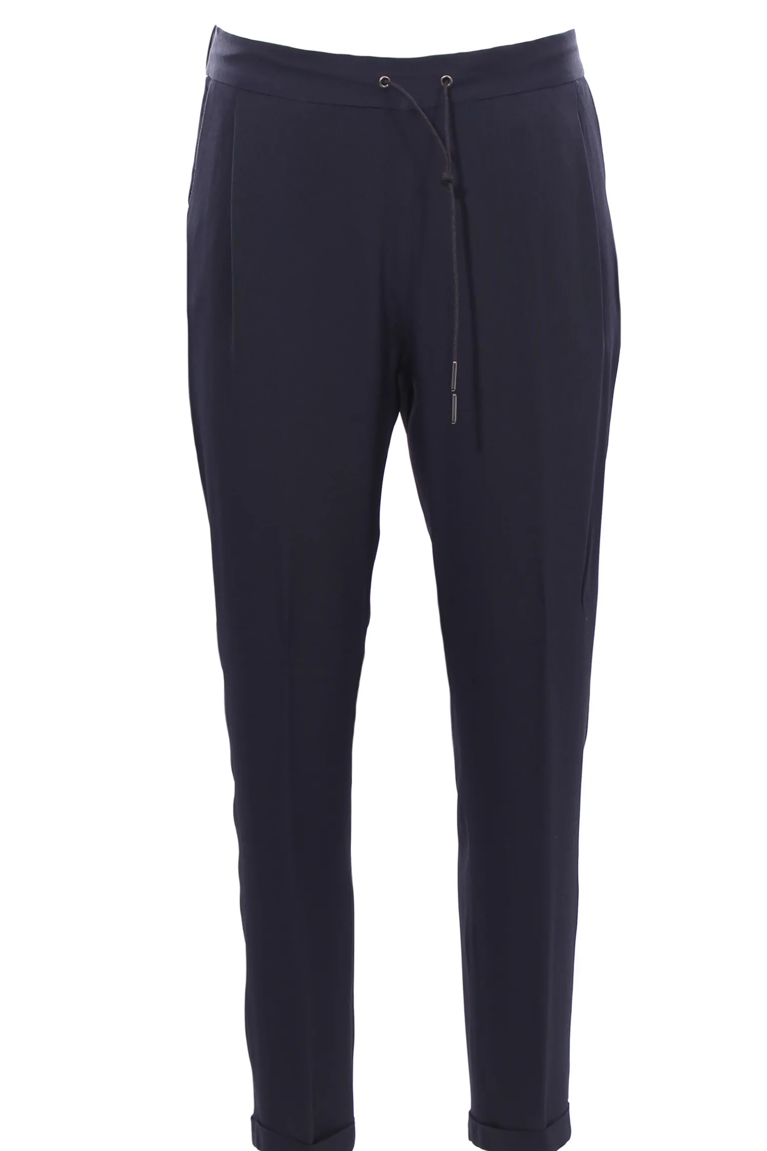 Pantaloni in cadì con risvolto