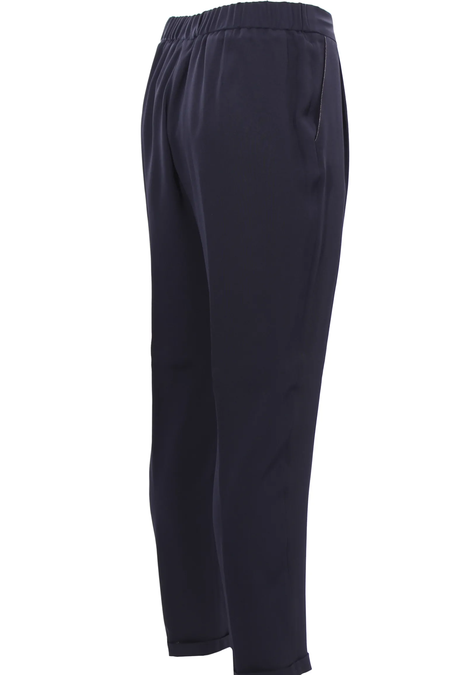 Pantaloni in cadì con risvolto