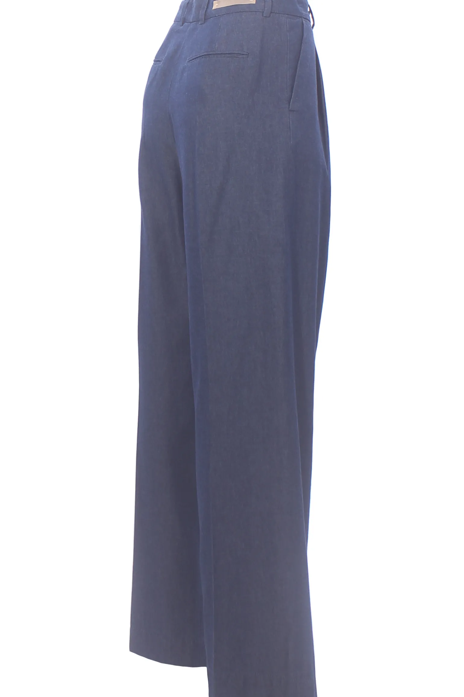 Pantaloni in denim di cotone con pinces