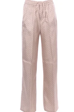Pantaloni in seta iconic print