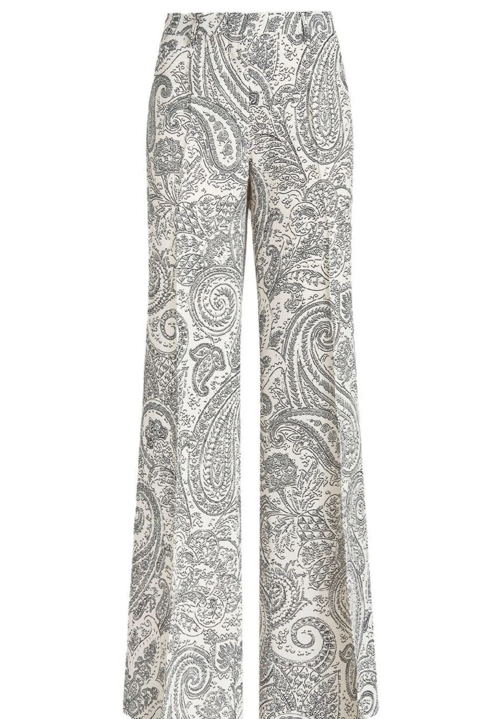 Pantaloni palazzo in viscosa stampa paisley