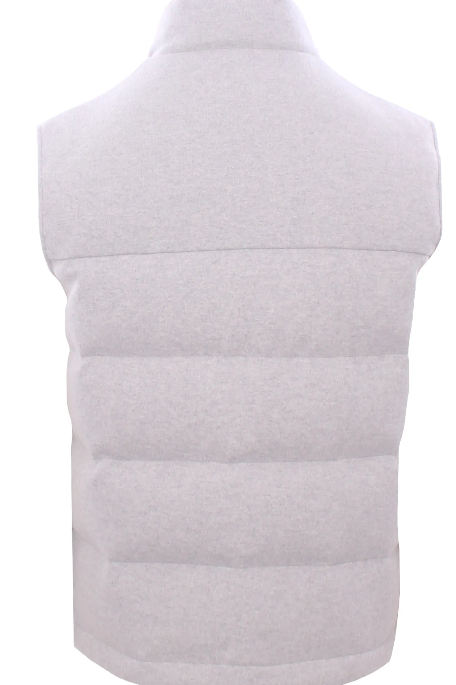 piumino smanicato in lana e cashmere