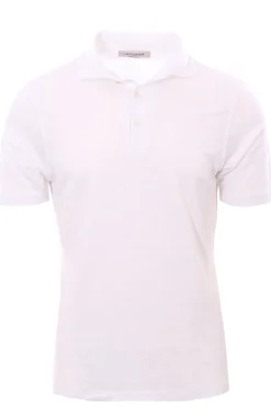 polo collo camicia in lino