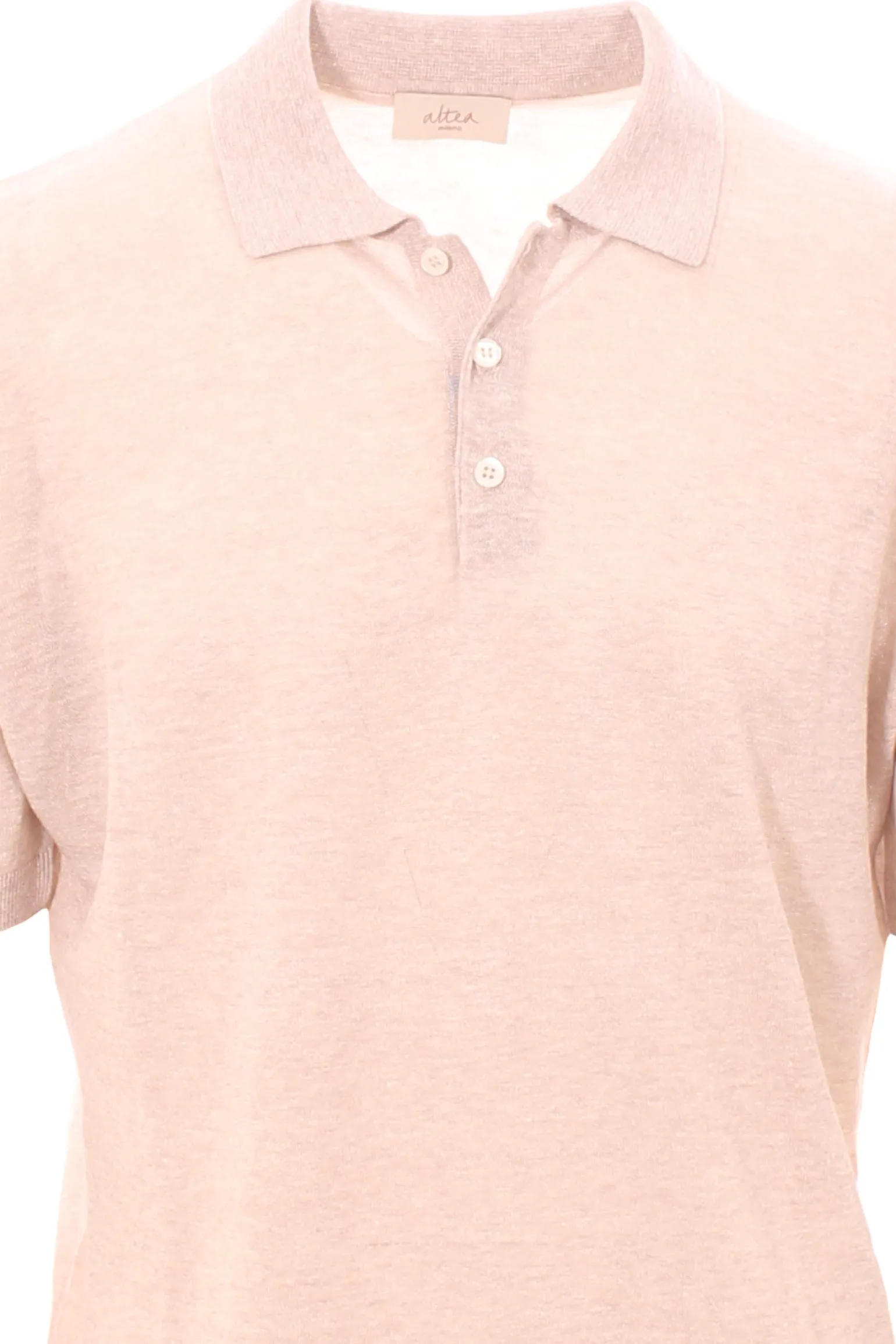 polo in lino e cotone moulinè