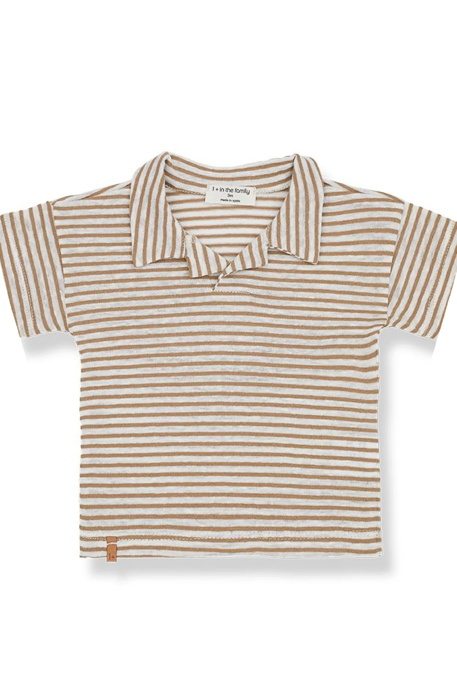 Polo rigata in lino e cotone