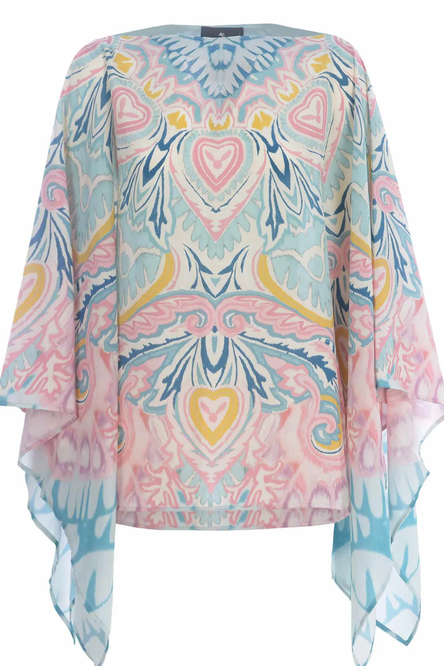Poncho in seta stampata