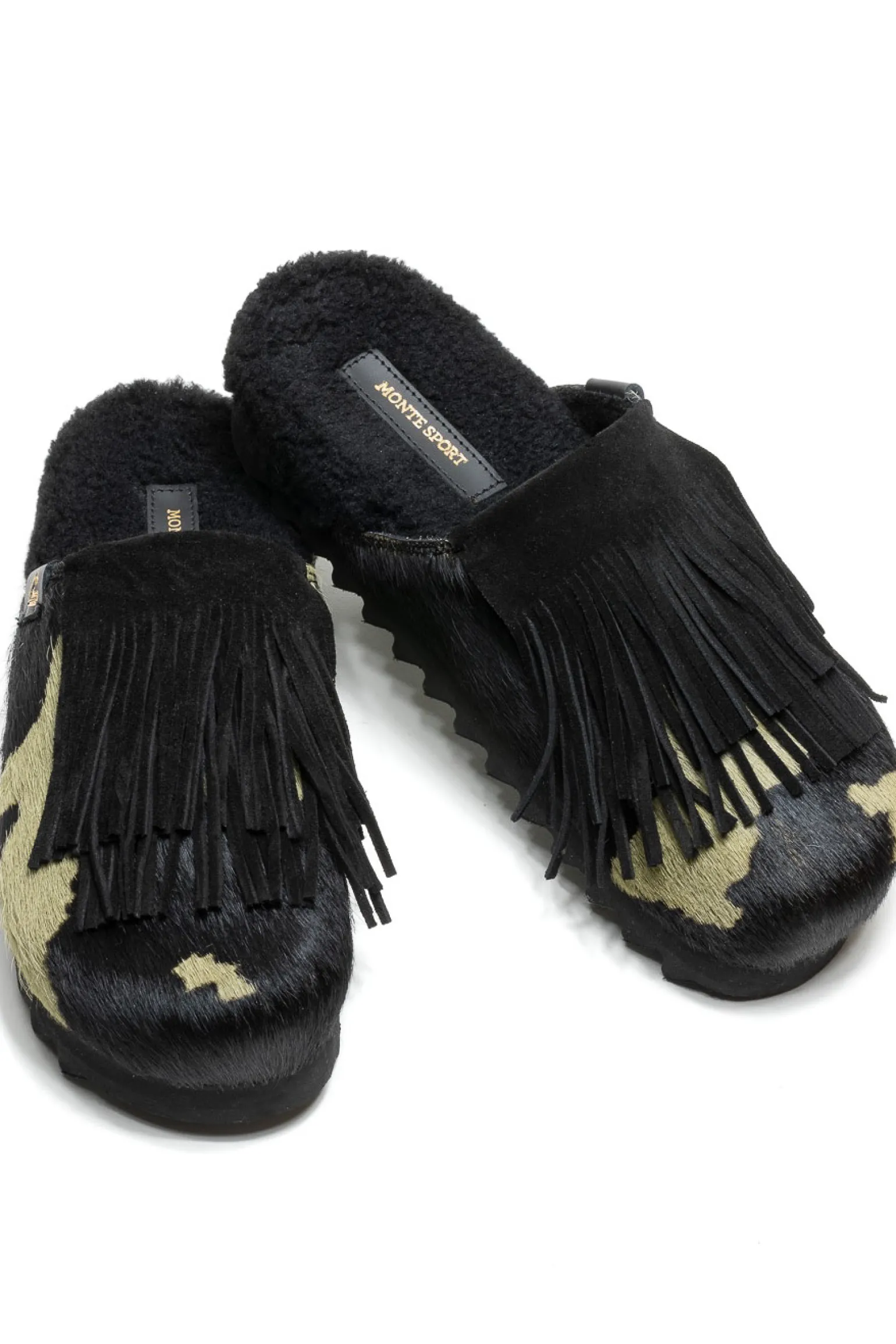 Sabot calf hair leaher e suede camouflage