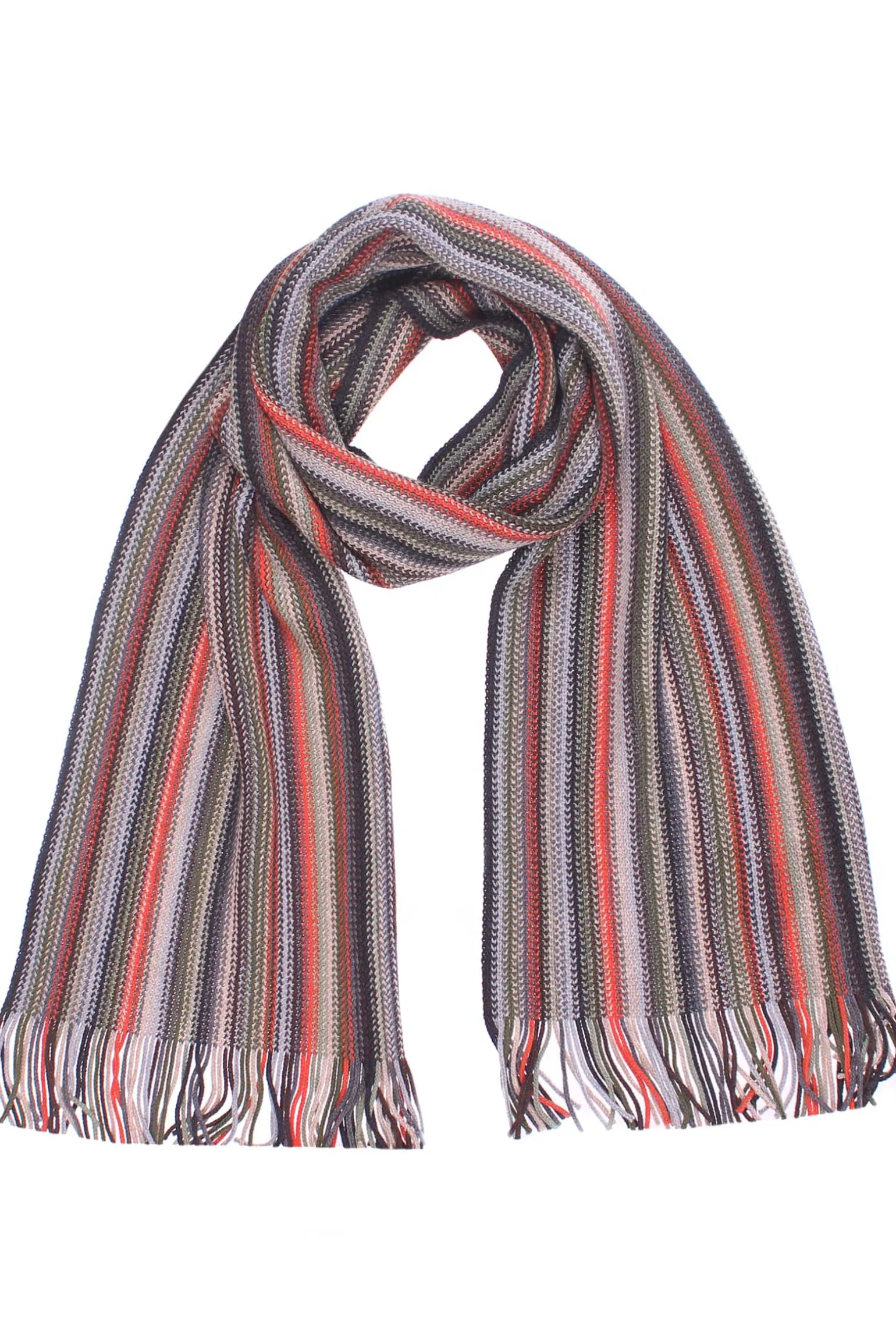 sciarpa a coste a righe multicolor