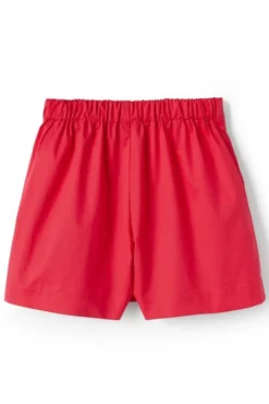 Shorts con pieghe in cotone stretch