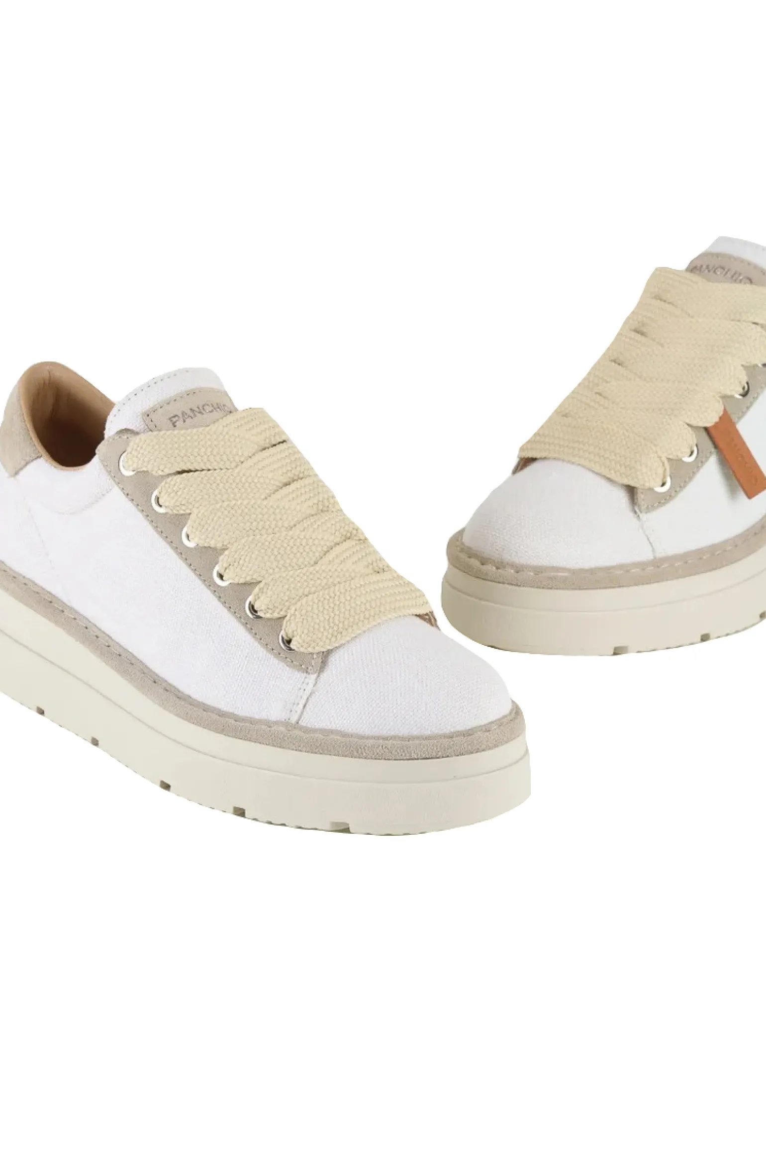 Sneakers in lino e suede