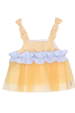 Top tulle con ruches