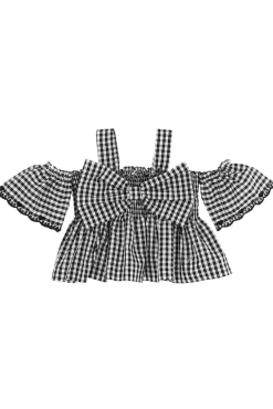 Top vichy con fiocco