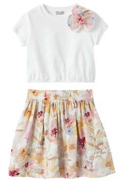 T-shirt con gonna in cotone