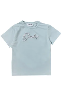 T-shirt con logo in paillettes