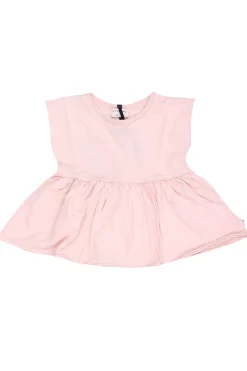 T-shirt girocollo in cotone con rouches