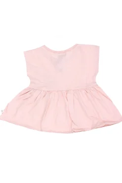 T-shirt girocollo in cotone con rouches