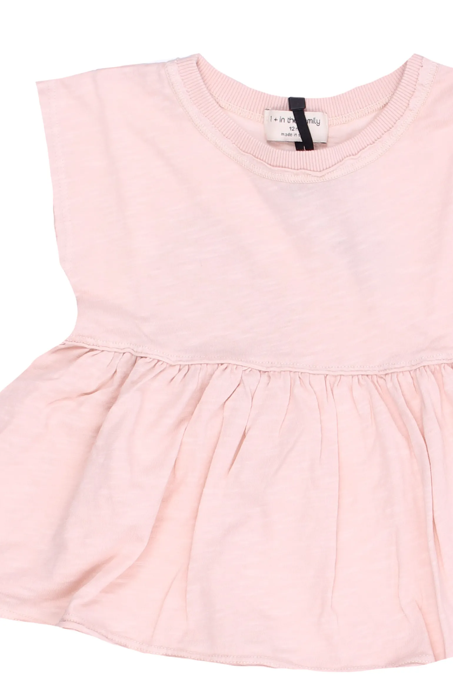 T-shirt girocollo in cotone con rouches