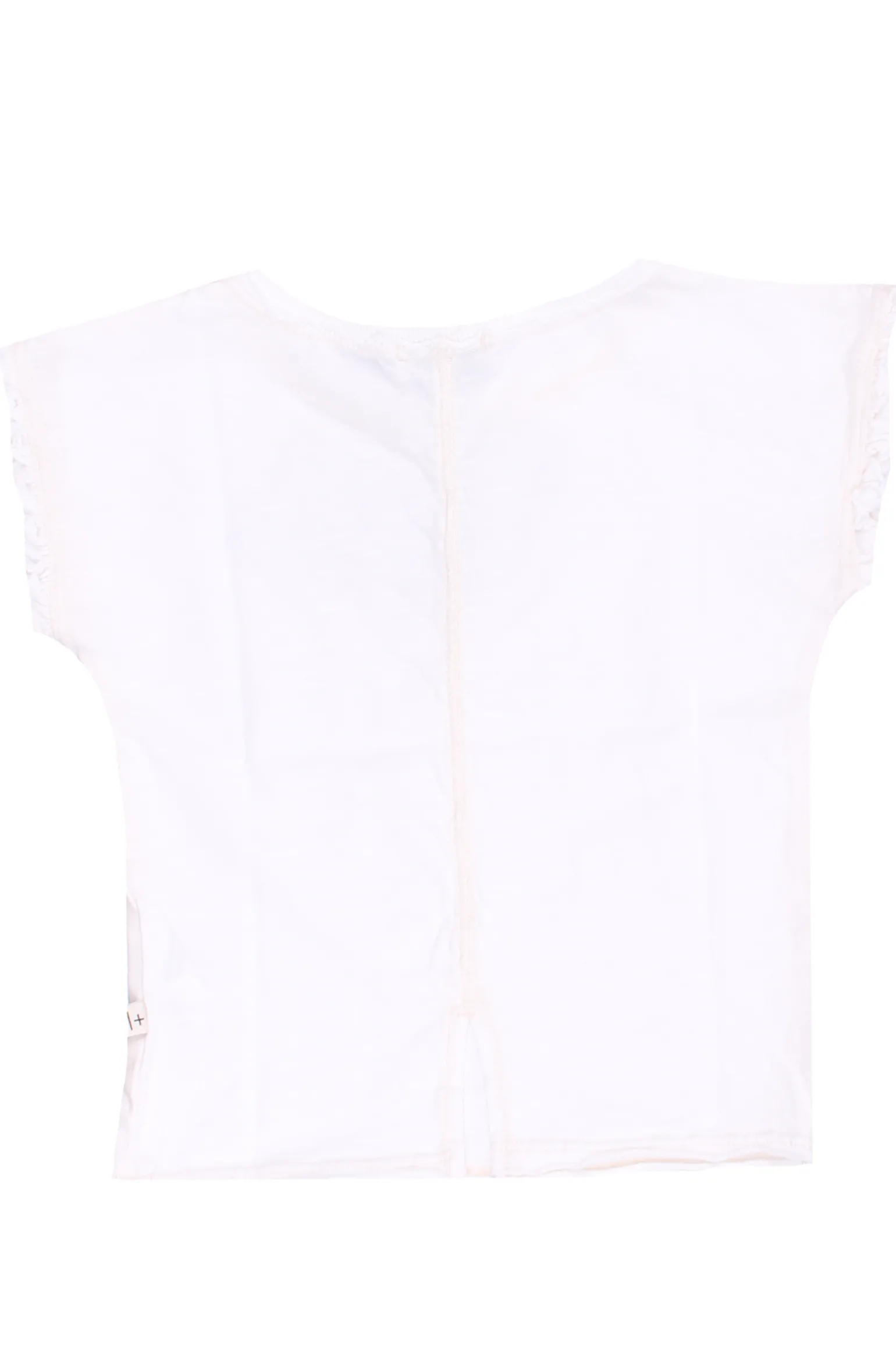 T-shirt girocollo in cotone con rouches