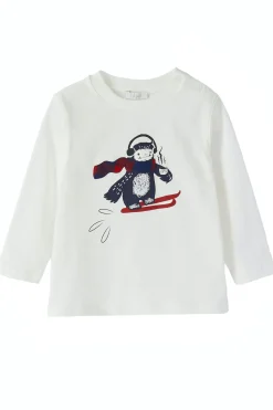 T-shirt girocollo in cotone sciatore