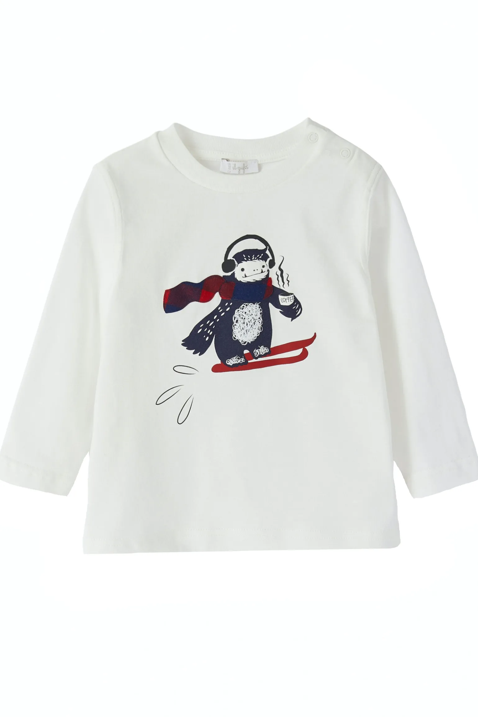 T-shirt girocollo in cotone sciatore