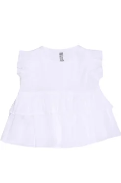 T-shirt in cotone con ruches